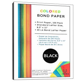 Colored Bond Paper Bundle 8.5 x 11, 20lbs, 100 Pages, Orange