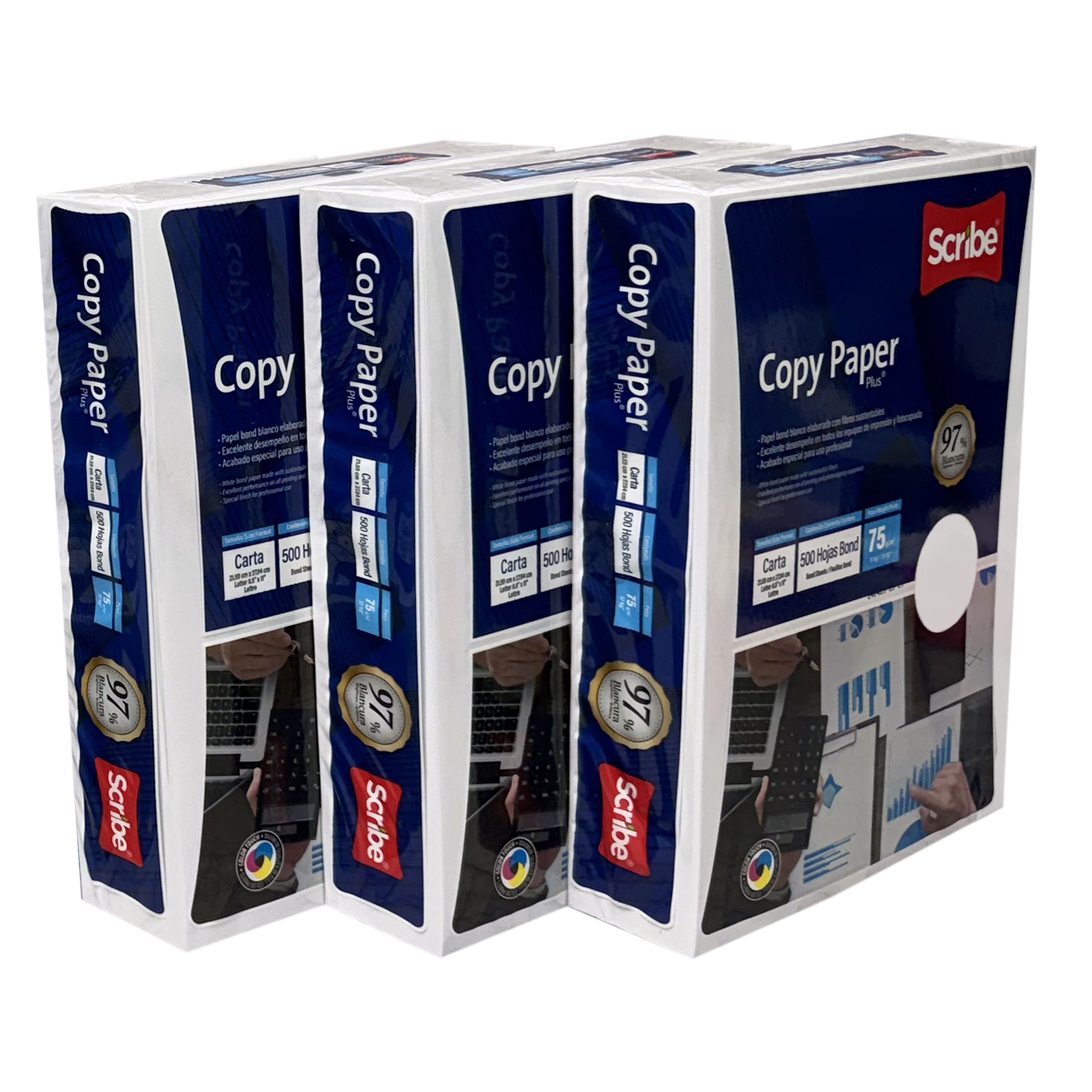 Multipurpose Copy Printer Paper, 8.5-x-11-inch, 24lb, 3 Ream 1,500